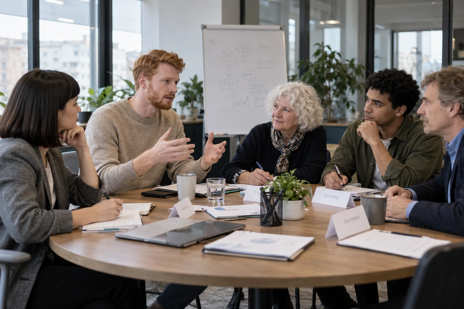 A meeting of a small group of participants in a future business network