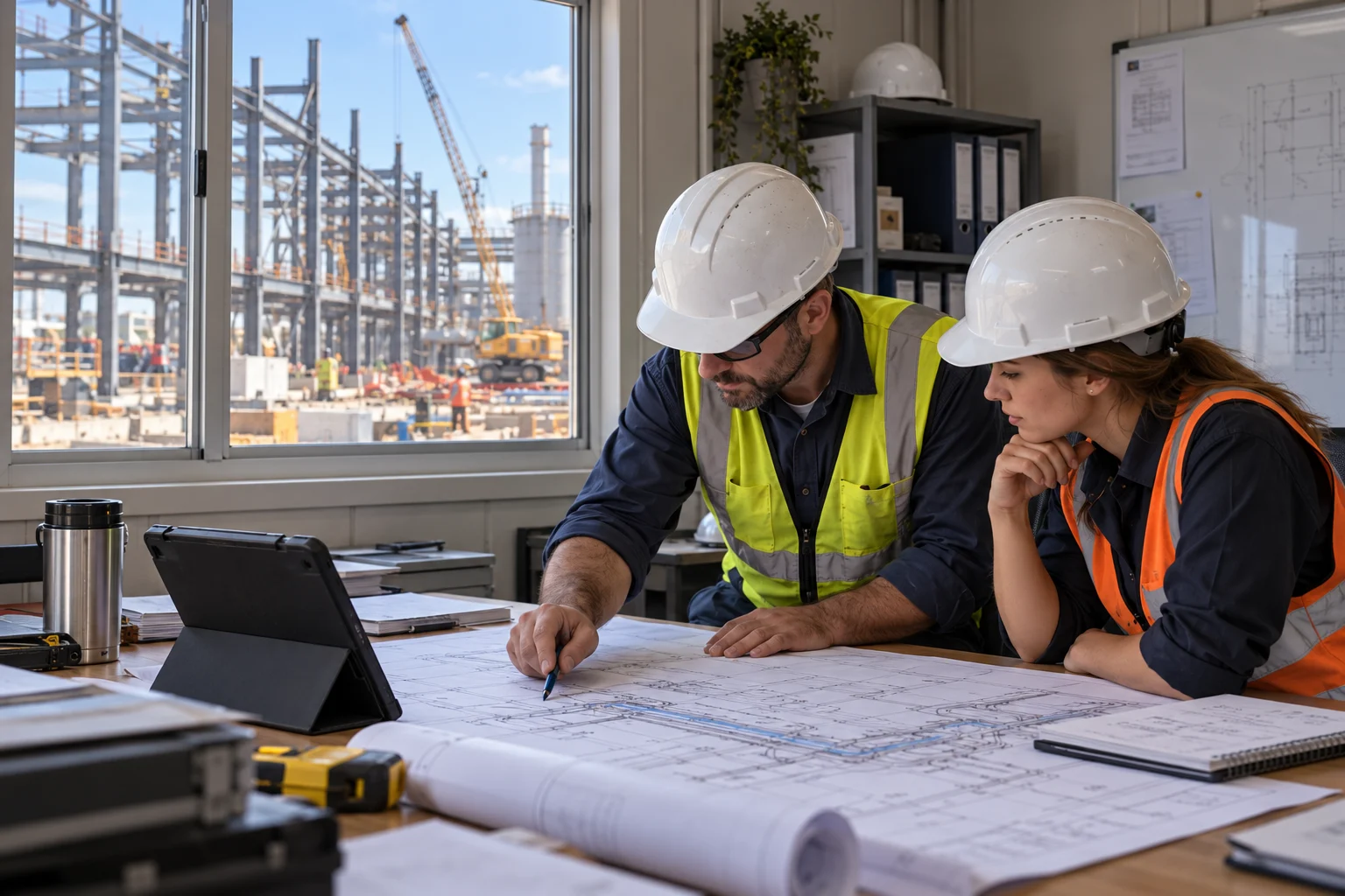 Editorial illustration: Construction Company Automation: Linking the Site and Office