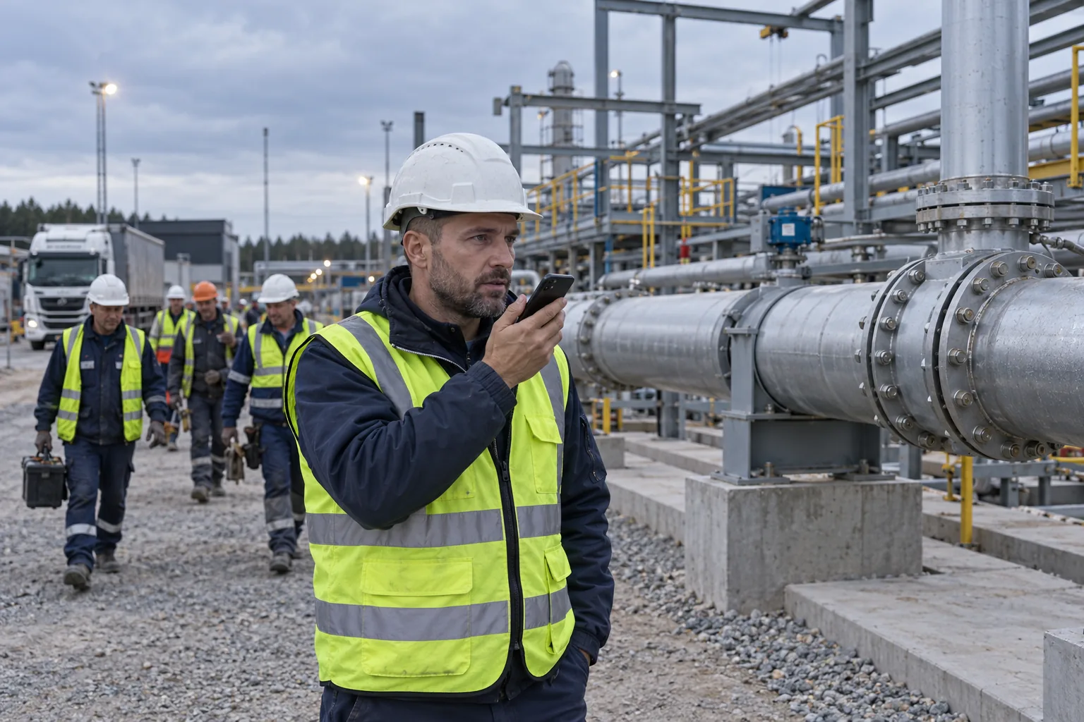 Editorial illustration: Daily site report: work, people, equipment and photos